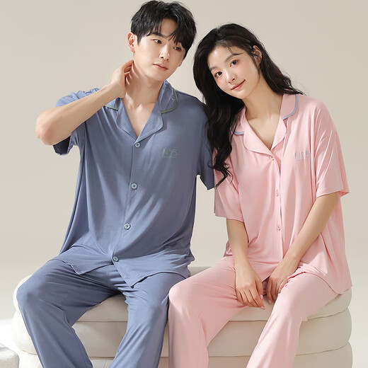 Yalu Modal Ehepaar Pyjamas Frühlings- und Herbst-Herren-kurzärmelige lange Hosen für Frauen coole Sommer-Strickjacke große Set Home Clothing 01N12108 Frauen 01n12308 Männer m Frauen-