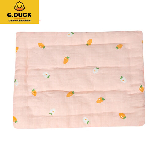 G.DUCKKIDS手工纯棉花婴儿隔尿垫宝宝纱布透气尿垫新生儿推车床垫小褥子被子 黄色星星+粉色萝卜 25x35cm