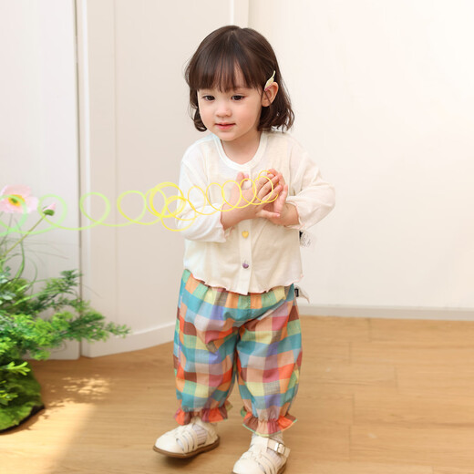 
LUSON Little O dad baby girl baby girl air conditioning shirt cardigan 2025 summer new baby ice silk versatile thin jacket
