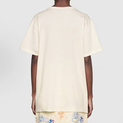 古驰（GUCCI）Love Parade FW22 字母圆领短袖  落肩袖T恤 女款 节日送礼 灰白色492347-XJB7W-9756 2XL