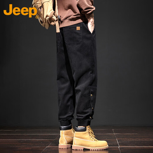 Jeep (JEEP) overalls men's casual pants autumn trend loose leggings long pants men Khaki XL