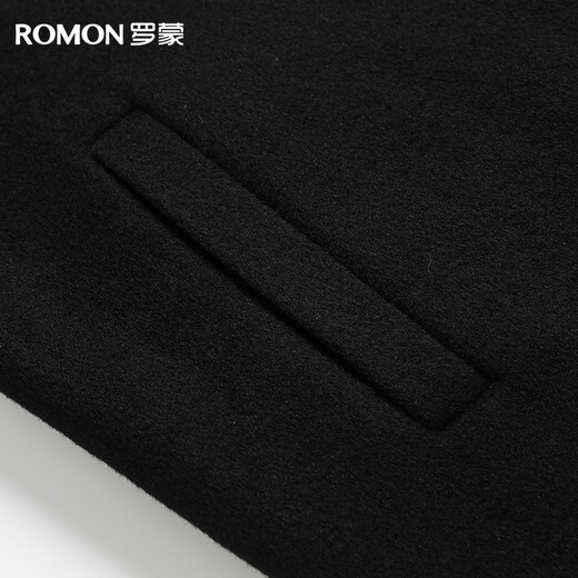 Romon 100% sheep wool pure wool double-sided woolen coat men's windbreaker mid-length autumn and winter woolen coat
