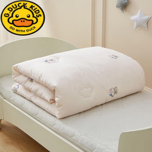 G.duck baby pure cotton quilt summer newborn child baby spring and autumn thickened cover kindergarten air-conditioned quilt universal Xiaoqi doll 100*120cm1.6Jin Jin equals 0.5kg 0-3 years old (summer quilt)