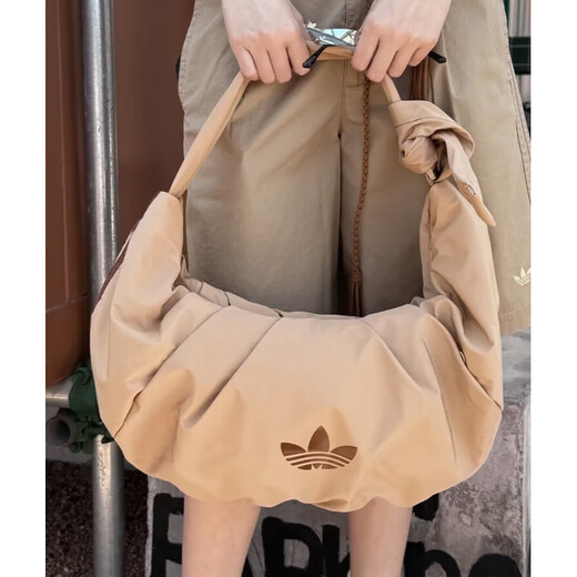 阿迪达斯 （adidas）三叶草女褶皱云朵包单肩斜挎牛角包休闲包 KA9267 KA9272 汉玉白KA9267(26x18cm)