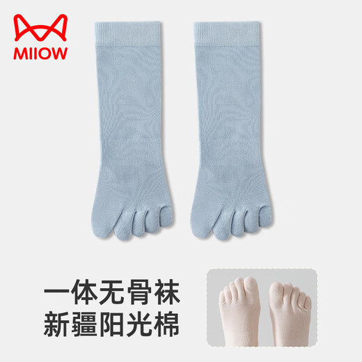 Catman (Miiow) Fünf-Finger-Socken für Frauen-Baumwollsocken für sommerliche dünne Mittelröhrensocken 2025 Neue Split-Toe-Sport-Anti-Odor- und Anti-Proof-3-Paar-Kombination kann ausgewählt und mit einer Meldung 3-Paare, einer Größe, Frauengröße (34-38) gelassen werden (34-38)