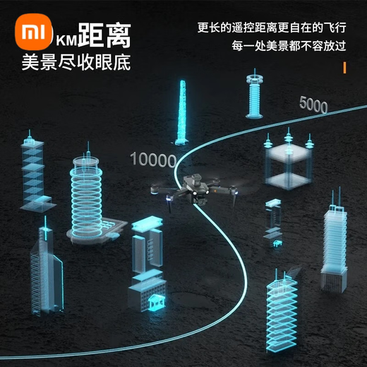 Xiaomi (MI) Drohne 8K Hochdefinitionsleialfotografie Version 10 Kilometer Digitales Bildübertragungs-Touchsbildschirm Fernbedienungsflugzeug 50 Minuten Batterielebensdauer Ein-Elektro-Hindernisvermeidung Airdrop Allgemeine Steuerversion
