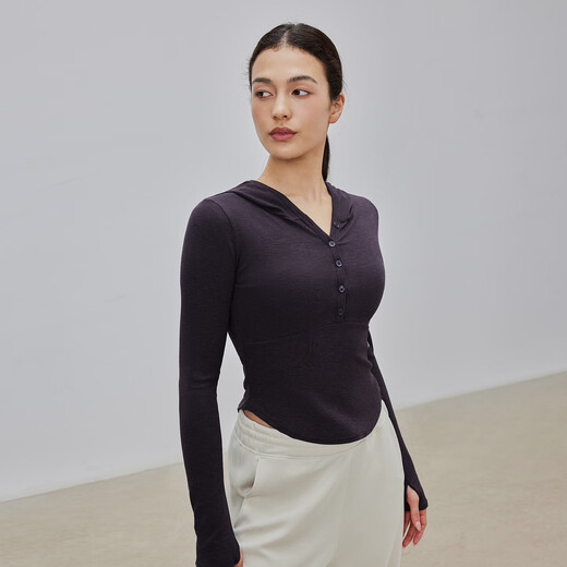 Gigt Jiji yoga top women's autumn and winter hooded sports long-sleeved running fitness wear Pilates yoga wear