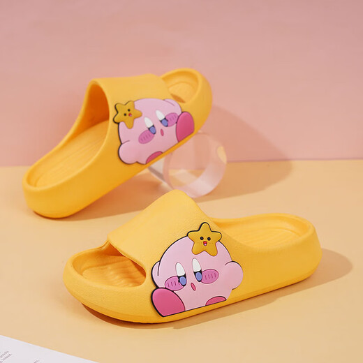 Children's slippers, girls' slippers, summer girls' Kirby anti-slip cartoon soft bottom indoor home slippers, pink 33