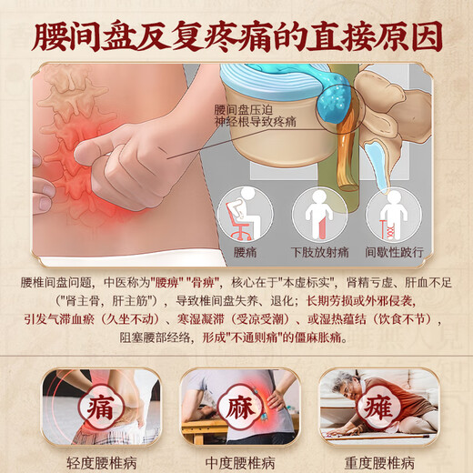 Baozhilin lumbar disc herniation plaster compresses nerves, lumbar muscle strain, lumbar disc special activating blood circulation and pain relief 3 boxes