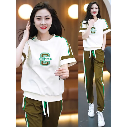 
PAGKAVIO International First-line Brand Sports Set Women's 2025 New Summer New Sports Set Two-Piece Set Outdoor Off-white [116 Bubble Feet][Gift Box Packaging] 2XL [121-135Jin[Jin equals 0.5 kg]]