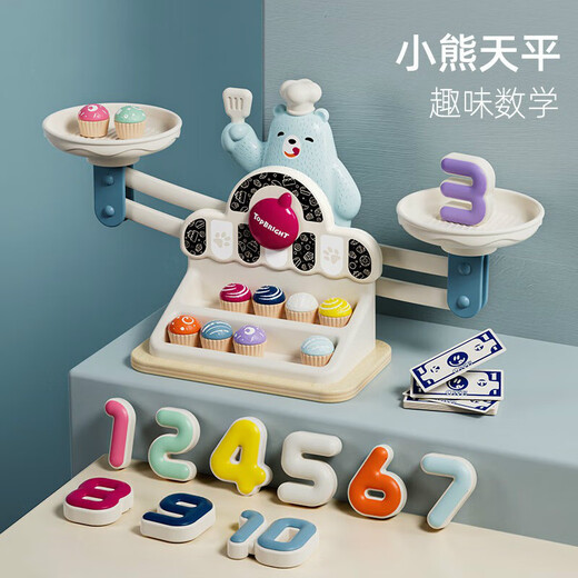 Tebaoer Bear Balance -Nummer Aufklärungsspielzeug Mathematik Waage Spielzahl Sinnes Gleichgewichtskala Kinderspielzeug Tebaoer Bär Digitales Gleichgewicht