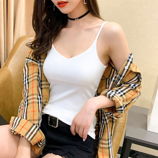
Mo Xiasang sleeveless top new women's white small suspender vest with summer and fashionable T-shirt vest 3892 white L