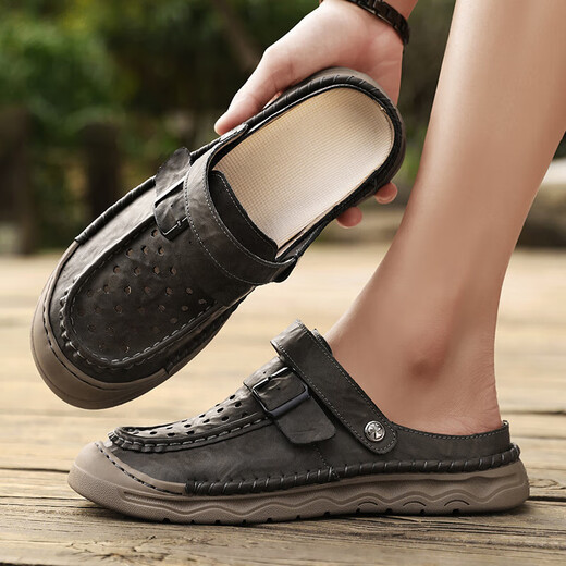 Sandalen Herren trendy Outdoor Sports Kleidung Bag-Toe Casual Schuhe Pantoffeln 2025 Neue Sommer atmungsaktiven Männer Beachschuhen braun [Mikrofaserleder A673] 47