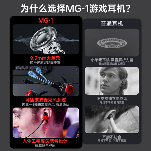 Siberia (XIBERIA) MG-1/pro mobile phone earbuds e-sports in-ear gaming headset music listening position identification computer chicken headset with microphone MG-1 type-c mobile phone/tablet universal gaming headset
