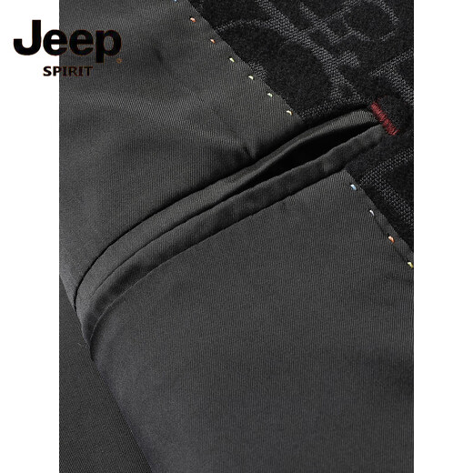 
JEEP SPIRIT large-size suit men's 2025 autumn and winter new style loose plus fat plus larger print handsome suit business casual jacket trend black 4XL 220-250Jin [Jin equals 0.5 kg]