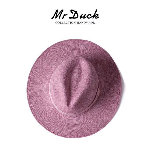 Mr DUCK Ecuador authentic Panamanian hat British gentleman jazz hat unisex wide brim hat sun hat Purple Tang color (8cm edge) M (55-58cm)