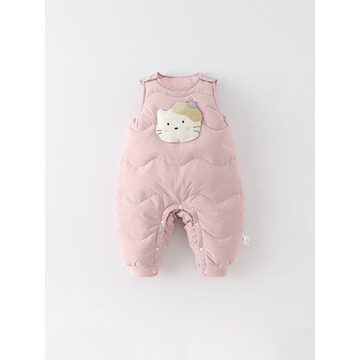 Nanny Goose KIDS Baby Overalls Winter 2025 New Cute Korean Version Sweet Cartoon Baby Girl Climbing Down Jacket Set Warm Pink Single Pants 73 cm