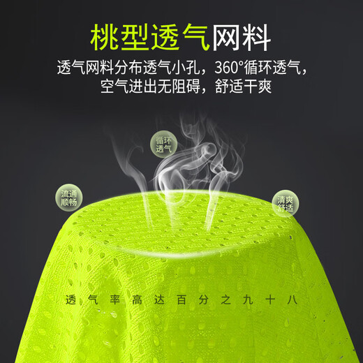 Reflective vest safety clothing cycling construction reflective clothing traffic sanitation work clothes Meituan fluorescent yellow vest printing mesh fluorescent yellow (10 pieces)