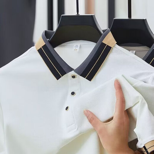 Homlean夏季男士纯色翻领Polo衫休闲透气短袖条纹设计感工作服百 LePCM-688黑色 XL