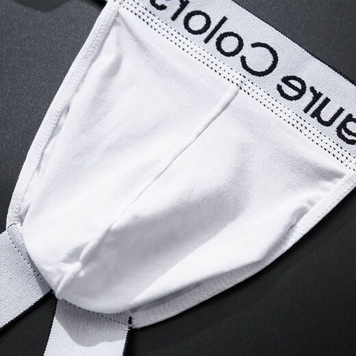 
Shantou Lincun fitness thongs for men's sexy low waist double thong underwear pure and sexy personality and one-piece style to avoid gay black M 80-100Jin [Jin equals 0.5 kg]