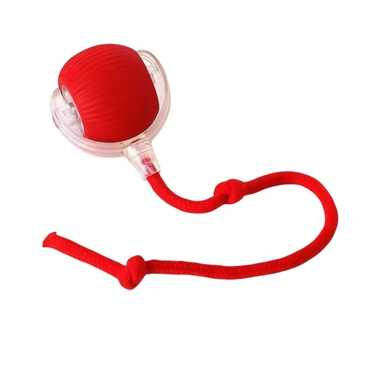 Automatic Cat Funny Ball Cat Toy Self-Enjoyment and Boredom Relief Intelligent Cat Funny Stick Consumes Physical Energy Tumbling Ball Electric Cat Artifact Upgraded Long Rope Style Red 1 Pack