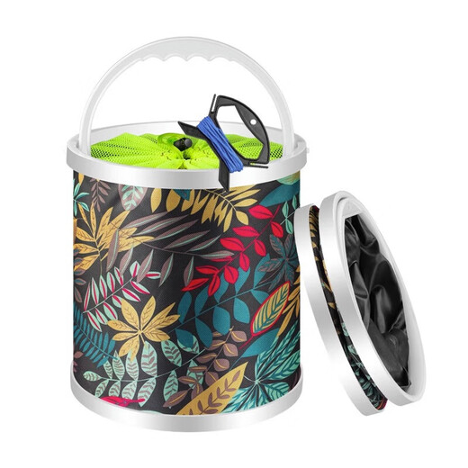 Fishing foldable water bucket, fish bucket, live fish box, multi-functional rope, anti-jump net, small fish bucket, fishing gear, fish protection bucket, 2L folding bucket, no water rope