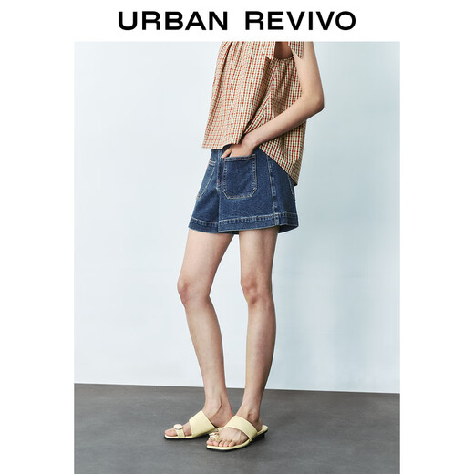 UR2025 Summer New Women's Fashion Casual Double Pocket Decorated Denim Shorts UYY850133