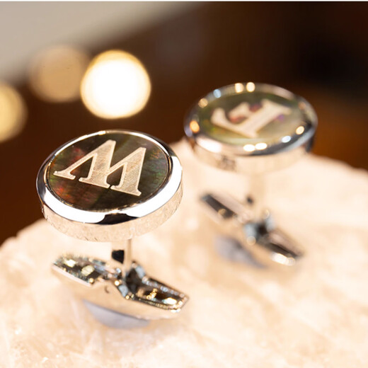 NOSSKISS luxury high-end customized letter cufflinks for men, light luxury high-end cuff studs, French shirt cuffs, birthday gifts, gold - one-piece letter style (gift box)