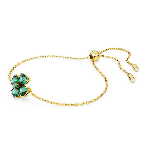 Swarovski clover gold-plated bracelet green for men and women, green F brand original box (random color)