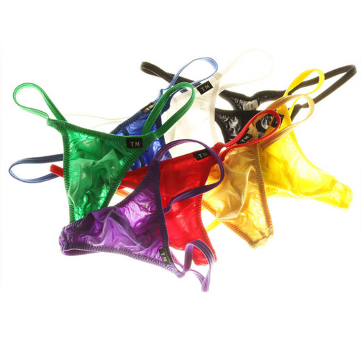 Men's T-string Fashionable and Sexy Single Thin Stretch Nylon Shorts Men's Underwear T-Pants Breathable and Comfortable Bag Black S