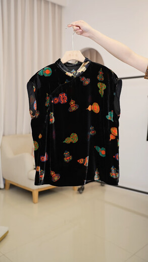 Sakura meijia dy2694 mulberry seiden samt neu chinesische verbesserte cheongsam Dropschraube Temperament Vielseitig schräg losen oberen Schatz hulu karten codes groß M 90-105jin [Jin gleich 0,5 kg]