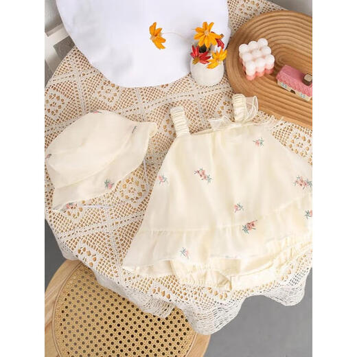 Xier girls dress summer 2026 new style baby princess dress summer dress one baby one year old dress girl (skirt + hat) 73cm