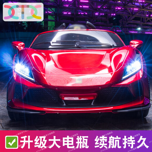 Children's shoes 1.15m extended version Baby electric car four-wheel remote control car can sit on a child's baby toy car Fashion red luxury four-wheel drive + leather seat + soft tires