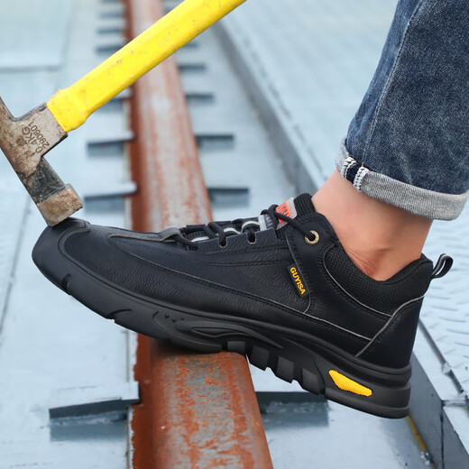 European and Muslim men's labor protection shoes puncture and anti-smash steel head rubber sole anti-slip wear-resistant comfort and safety protection shoes LB1105-style safety shoes 36