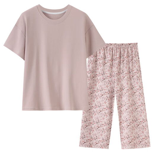 Modal Cotton Pyjamas für Frauen im Sommer 2025 Neue kurzärmelige, dünne Mutter mittleren Alters großer Sommereiseis-Heimkleidung für Frauen DM13807 L (165): Es wird empfohlen, 100-120 Jin zu tragen [Jin gleich 0,5 kg]