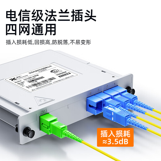 Sai Fiber optical fiber splitter 1 minute 4 plug-in card type carrier-grade optical fiber splitter single-mode square head SC/UPC pigtail mobile Unicom Telecom PLC box splitter 1/4