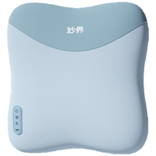 Miaojie M15 waist massager, waist and back massager, shoulder, neck, waist and leg kneading hot compress, ergonomic full body multi-functional massage waist pillow, birthday gift for men and women, light blue