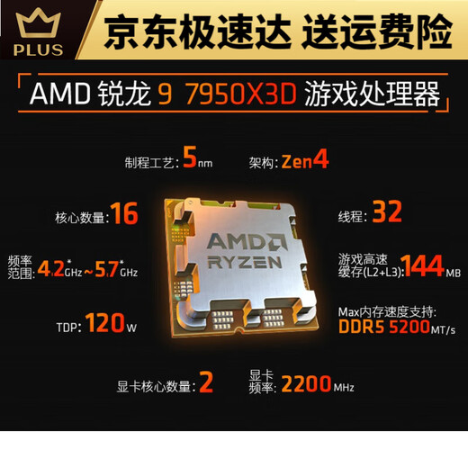AMD7500F/7800X3D/9700X/8700G/9800X 3D盒装9950X 9900X散片CPU 9900X散片(主板更新新BIOS)