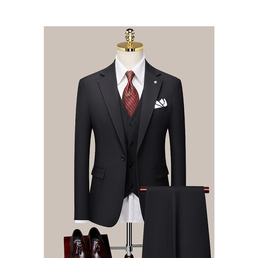 
TPZBWG high-end brand suit suit set for men 2025 new business casual groom wedding dress three-piece dark gray two-piece M