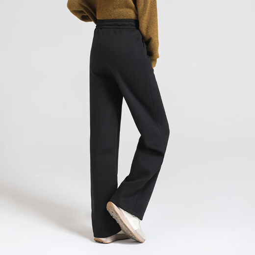 Everyday wide-leg pants for women in autumn and winter, new thickening, lazy style, slimming, high-waisted, straight-leg pants for small people 007 black 2XL