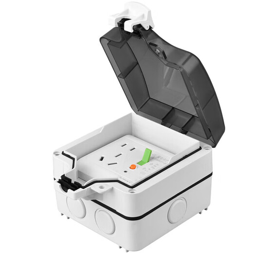 International Electrician (FDD) air conditioning water heater leakage protection switch household leakage protection air switch panel type 86 with socket three holes 16A with IP66 waterproof box