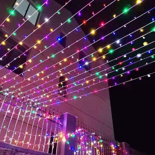 赛森居家日用品店LED彩灯闪灯串灯满天星户外防水太阳能缠树灯 高亮[暖黄色] 50米1049灯插电款