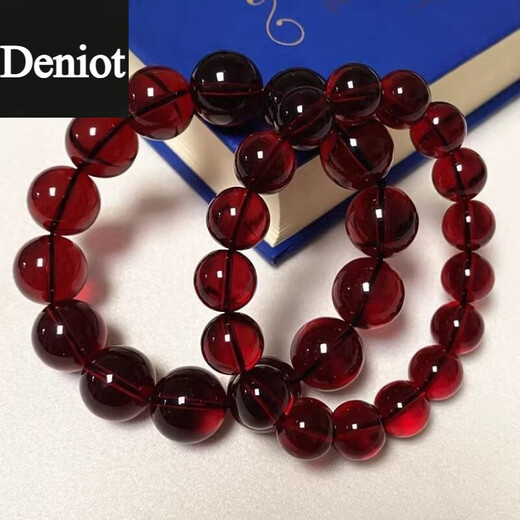 DENIOT natural blood amber bracelet for men and women, Burmese amber bracelet, small and atmospheric, non-optimized original ore fidelity gift, blood amber bracelet 20MM*12 pieces for men with thick wrists (with certificate