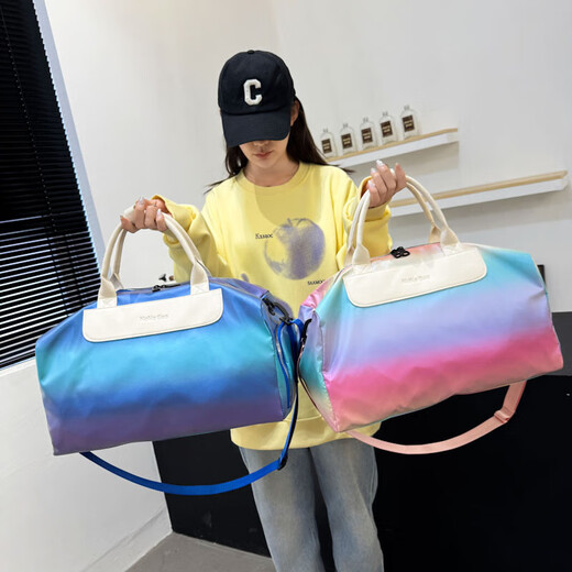 新旅行包女短途旅游手提行李包干湿分离运动健身包男大容量收纳袋 绿色 均码