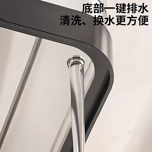 Turtle tank, home landscaping, filtration, circulation, basking platform, climbing platform, acrylic ecological mixed fish tank, small turnover box, medium ecological tank, 2 covers + water changer + sun lamp + 7-piece set of decorations