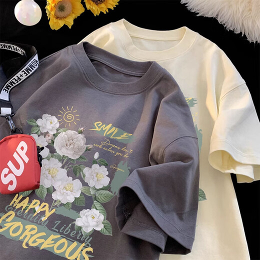 7 T-shirts à manches courtes imprimés de haute qualité pour les hauts de cou rond à tendance des garçons pour les t-shirts à mi-manche lâches d'été