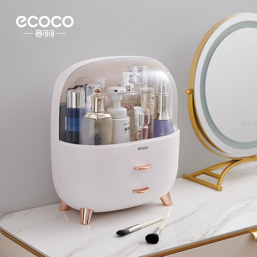 Ecoco cosmetics storage box dustproof makeup box desktop dressing table shelf skin care product box gift for girlfriend large lotus root pink - enlargeable bottle 230ml fairy water