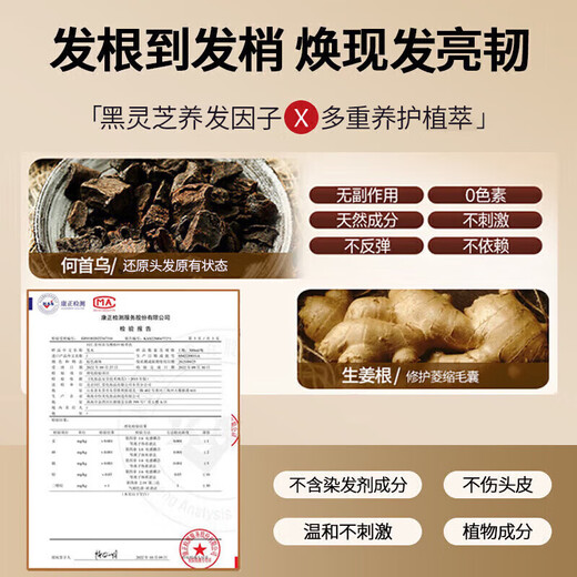 胖东来同仁堂黑灵芝何首乌洗发水白头发转养黑治发根养发自然黑洗发露 两盒装养黑冶根焕黑99%顾客购买