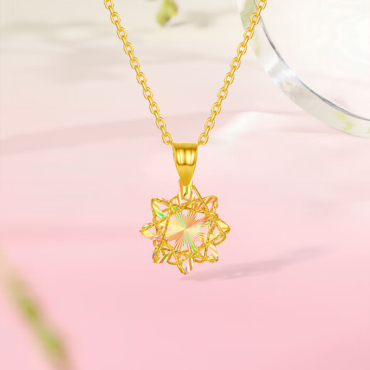Saturday Fortune (ZLF) Yellow 18K Gold Star Pendant for Women, Fashionable and Versatile Symphony Chain Pendant as a Holiday Gift for Your Girlfriend Pendant (S925 Silver Chain)