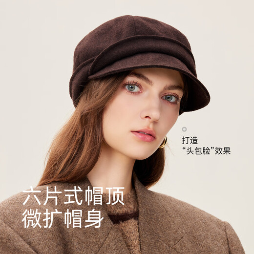 FANCET Hat Women's Autumn and Winter Style Elegant Beret Simple Temperament Showing Face Little Fisherman Hat Warm Peaked Hat for Mom
